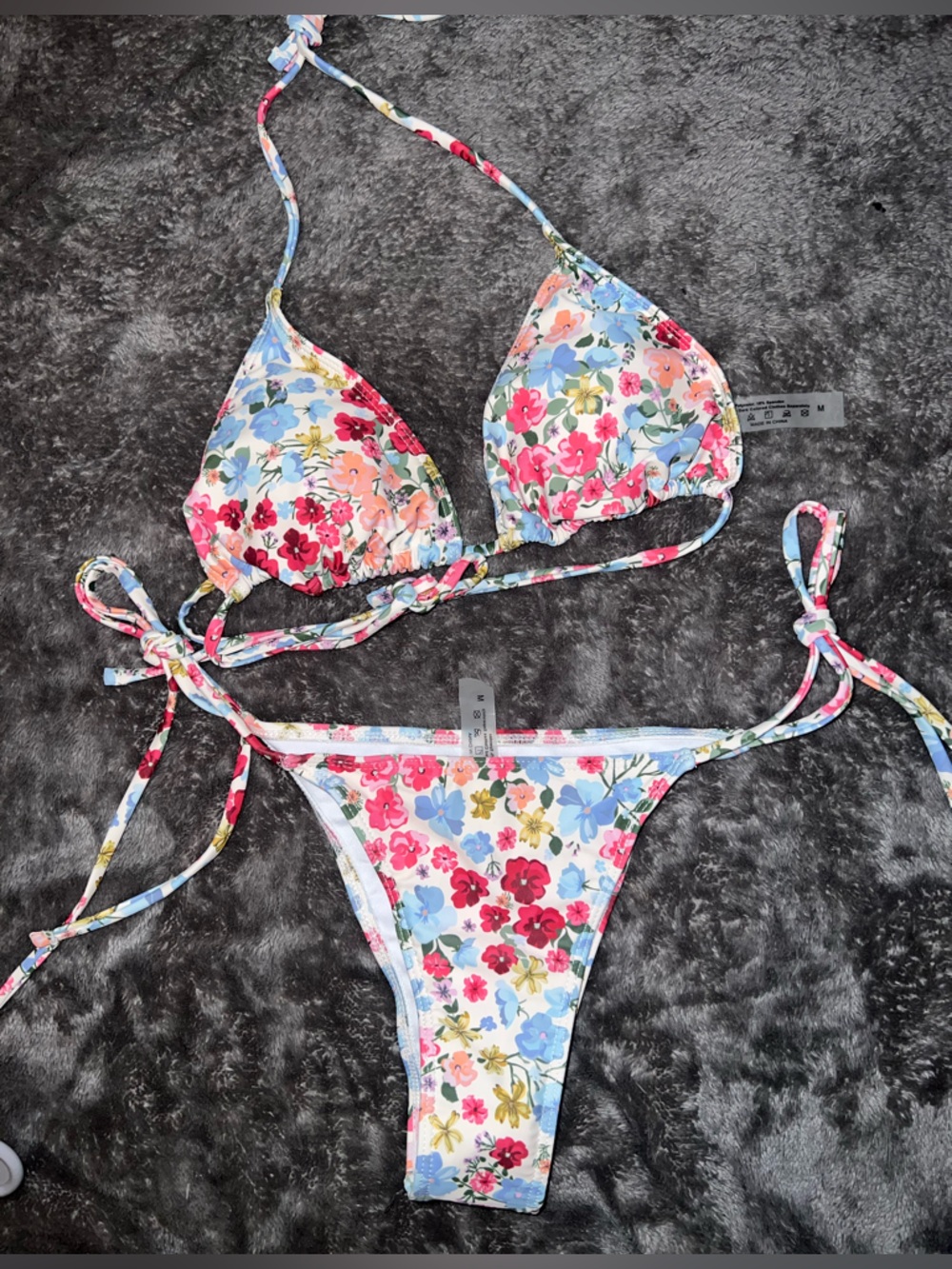 SHEIN Floral Tie String Bikini Set- Top & Bottom